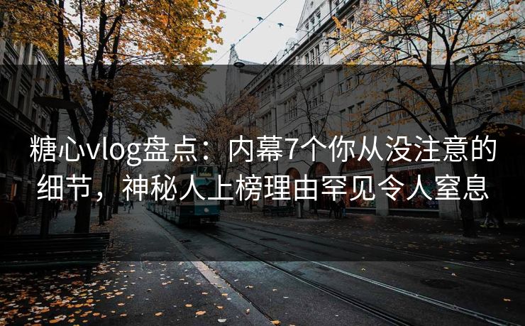 糖心vlog盘点：内幕7个你从没注意的细节，神秘人上榜理由罕见令人窒息