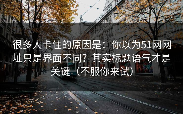 很多人卡住的原因是：你以为51网网址只是界面不同？其实标题语气才是关键（不服你来试）
